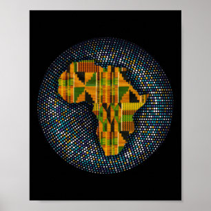 Póster Kente Clothe Metallic Africa Design Pegatina