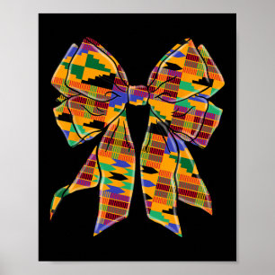 Póster Kente Coquette Bow Black History Month African Ame
