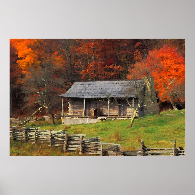 Póster Kentucky Country Caball Fall Season Watercolor Art (Frente)