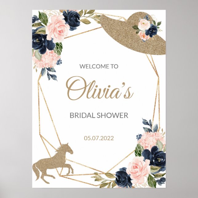 Póster Kentucky Derby Bridal Shower signo de bienvenida (Frente)