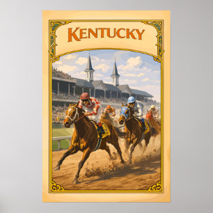 Póster Kentucky Derby Viajes Vintage
