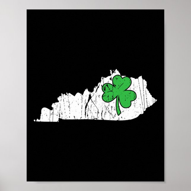 Póster Kentucky State St. Patrick's Day Kentucky Green Sh (Frente)