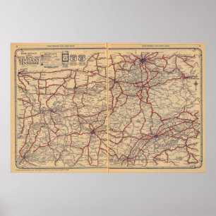 Póster Kentucky, Tennessee 3