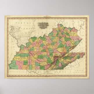 Póster Kentucky, Tennessee y parte de Illinois