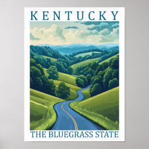 Póster Kentucky the Bluegrass State USA Travel Place