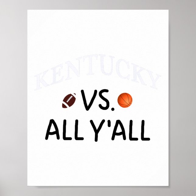 Póster Kentucky Vs. All Y'all Footll Sketll (Frente)