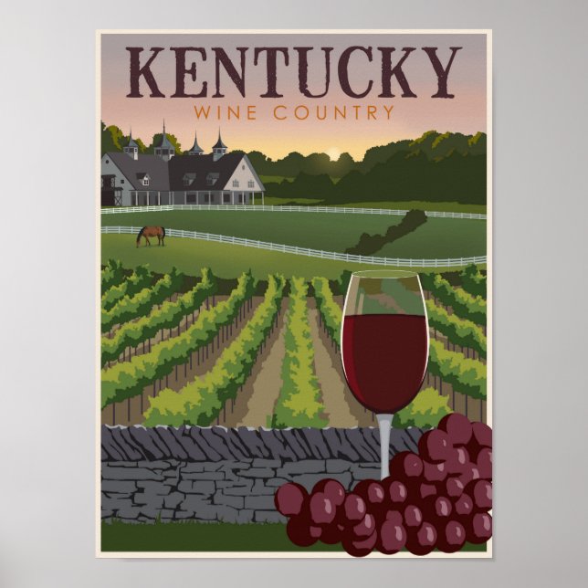 Póster Kentucky wine country (Frente)