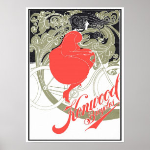 Póster Kenwood Bicycles Poster Art Nouveau