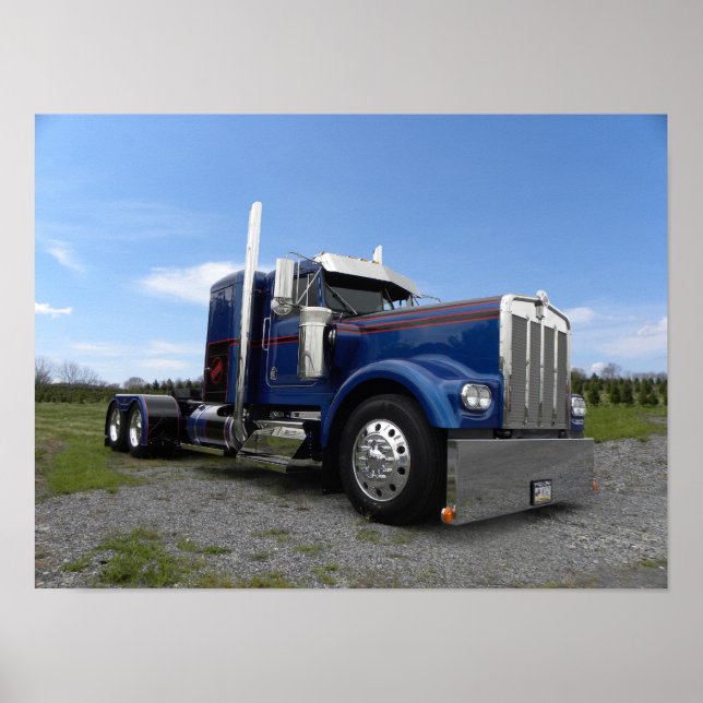 Póster Kenworth es un modelo "rojo, caliente y azul" (Frente)
