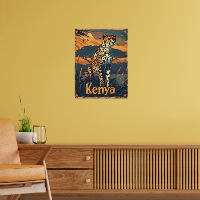 Póster Kenya Cheetah Vintage (Salón 2)