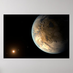 Póster Kepler-186f Orbitando Una Estrella Distante.