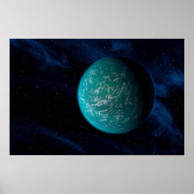 Póster Kepler 22b, un planeta extrasolar. (Frente)