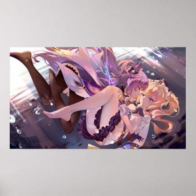 Póster Keqing y Barbara Genshin Impact (Frente)