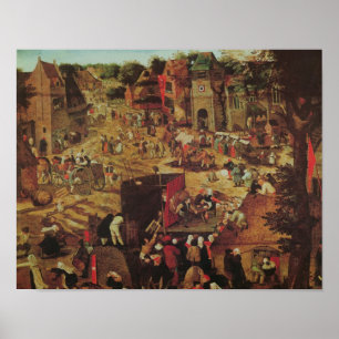 Póster Kermesse con teatro y procesión