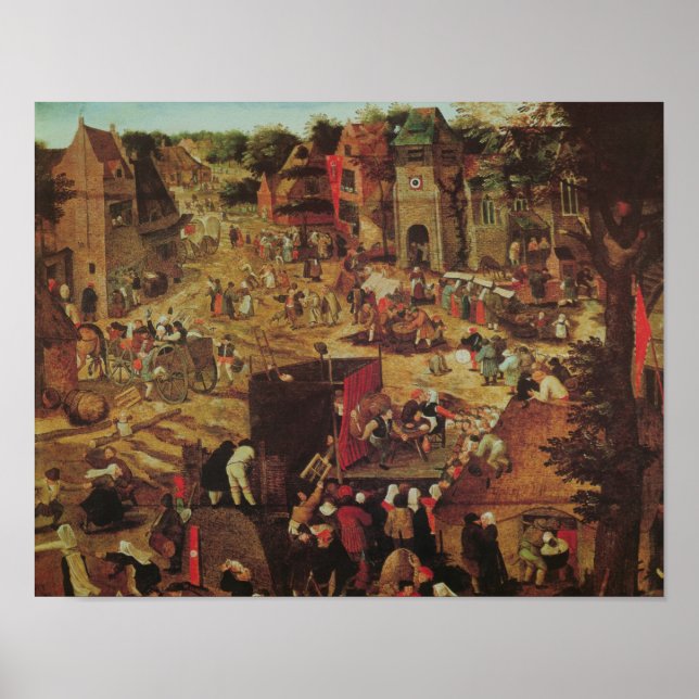 Póster Kermesse con teatro y procesión (Frente)