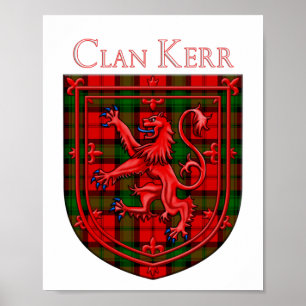 Póster Kerr Tartan Scottish Plaid Lion Rampant