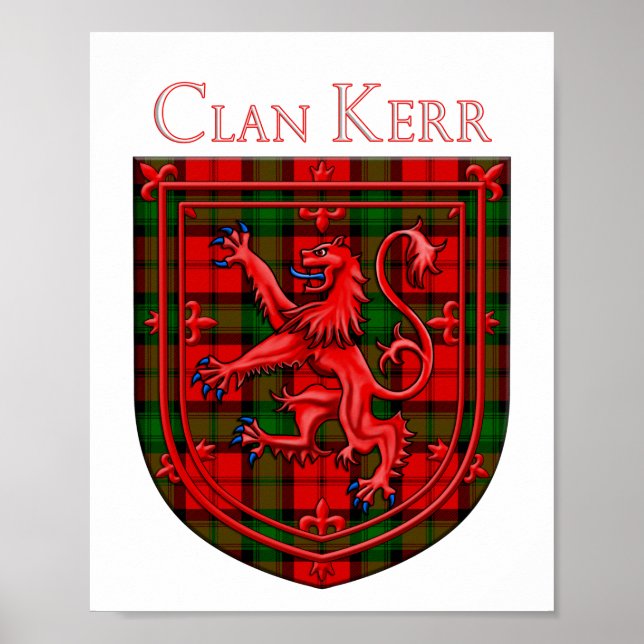 Póster Kerr Tartan Scottish Plaid Lion Rampant (Frente)