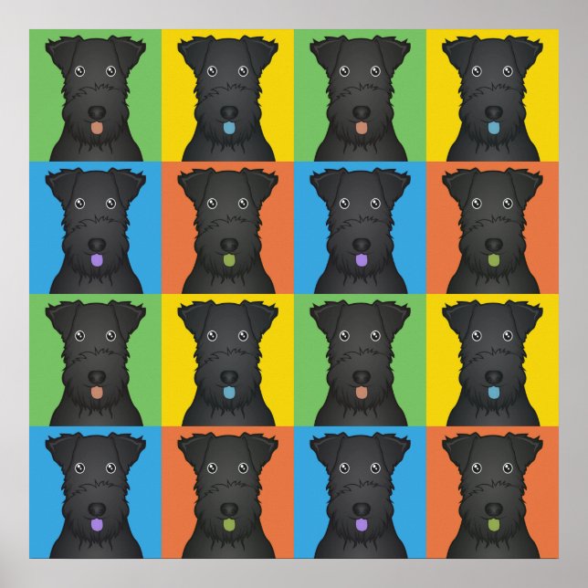 Póster Kerry Blue Terrier Dog Personalizado Pop-Art (Frente)