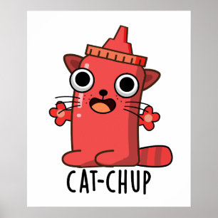 Póster Ketchup Pun divertido
