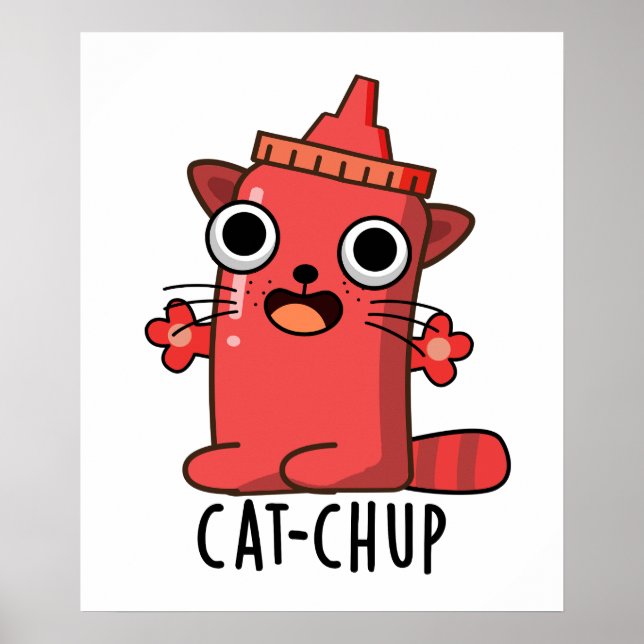 Póster Ketchup Pun divertido (Frente)