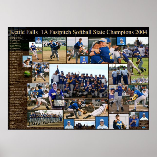 Póster Kettle cae 1A Campeón Estatal Fastpitch (Frente)