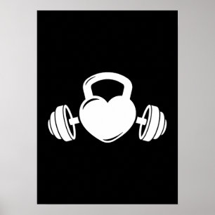 Póster Kettlebell Barbell Love - Motivación de entrenamie