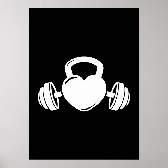 Póster Kettlebell Barbell Love - Motivación de entrenamie (Frente)