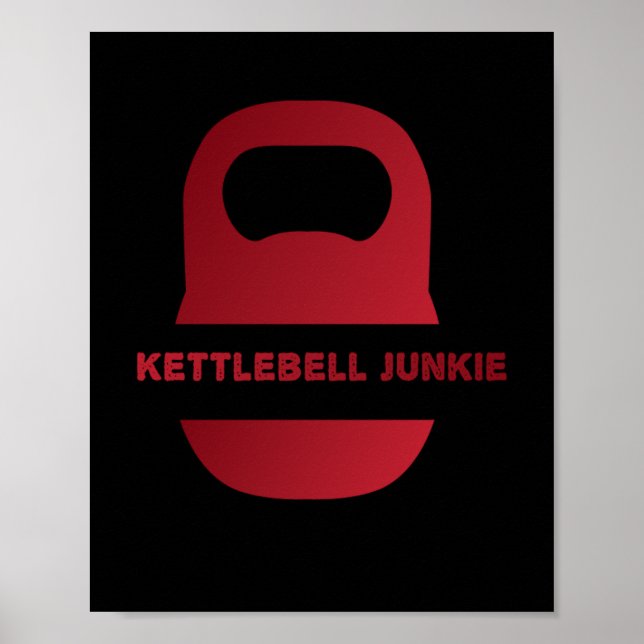 Póster Kettlebell Junkie Fitness Edificio del Músculo (Frente)