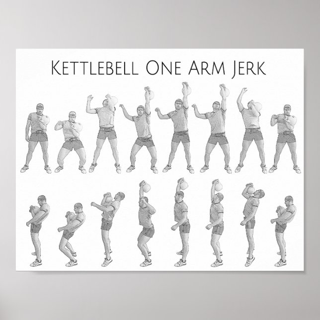 Póster Kettlebell One Arm Jerk (Frente)