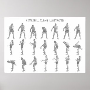 Póster Kettlebell un brazo limpio
