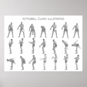 Póster Kettlebell un brazo limpio
