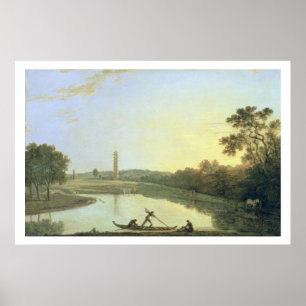 Póster Kew Gardens: The Pagoda and Bridge, 1762 (oil on c