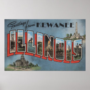 Póster Kewanee, Illinois - escenas grandes de la letra