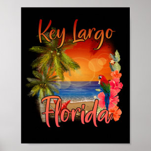Póster Key Largo Florida Keys Tropical Beach Sunset