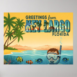Póster Key Largo Florida – Tropical Vacation
