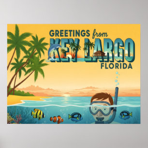 Póster Key Largo Florida – Vacaciones Tropicales