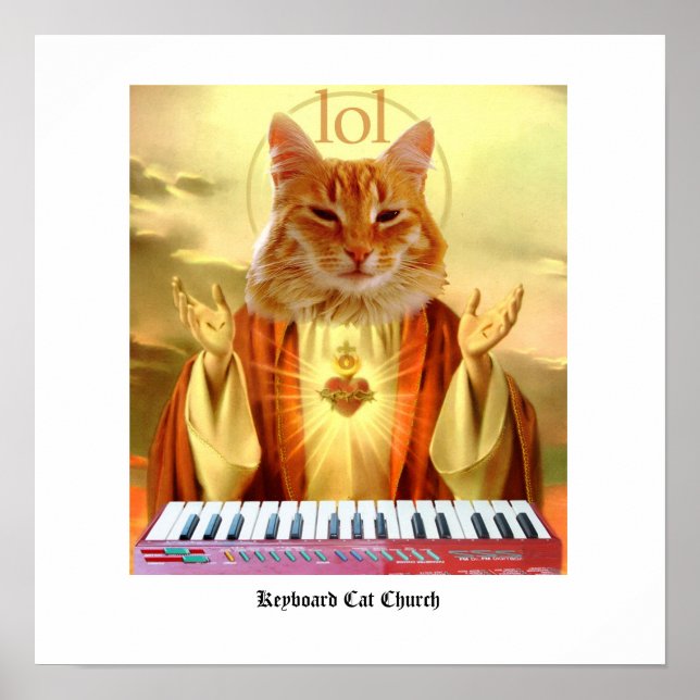 Póster Keyboard Cat Church Poster (Frente)
