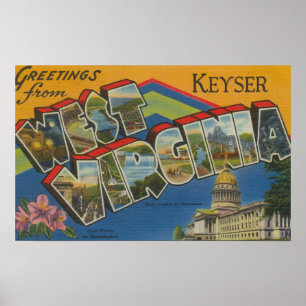 Póster Keyser, Virginia Occidental - Escenas de letras gr