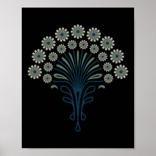 Póster Kf 0358 E - Vintage Retro Daisies 70s Patte Floral