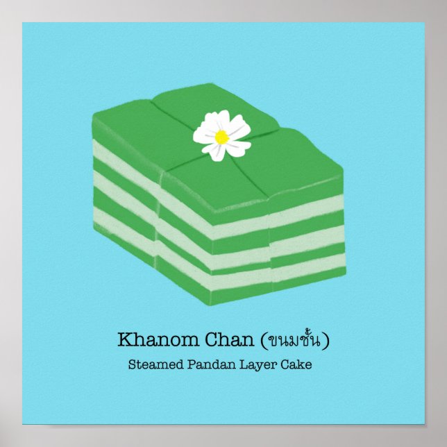 Póster Khanom Chan - Azul brillante (Frente)