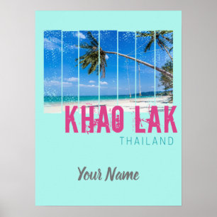 Póster Khao Lak Phang-Nga Souvenir Tailandés de Playa Vin