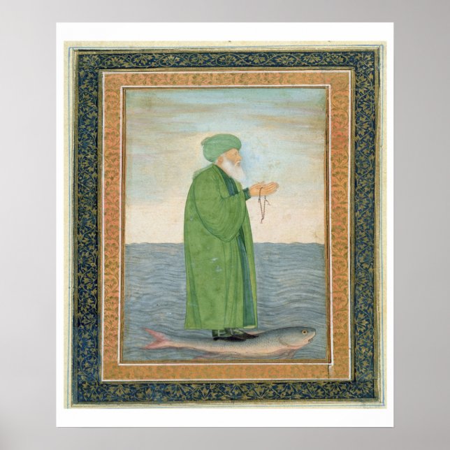 Póster Khawa Khizir Khan riding on a fish, from the Small (Frente)