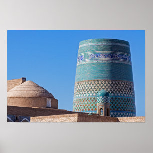 Póster Khiva, Uzbekistán - Minarete Islam Khodja