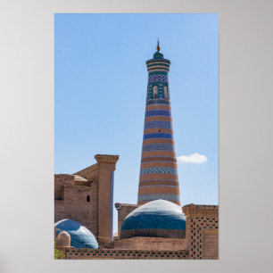 Póster Khiva, Uzbekistán - Minarete Islam Khodja