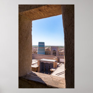 Póster Khiva, Uzbekistán - Minarete Kalta Minor