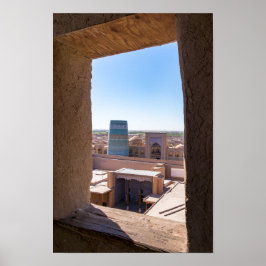 Póster Khiva, Uzbekistán - Minarete menor de Kalta