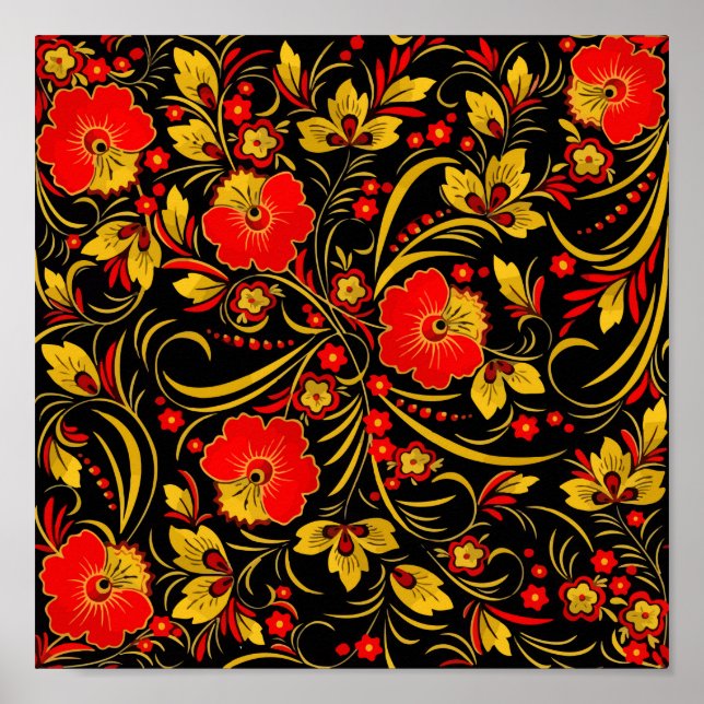 Póster Khokhloma ruso (Frente)