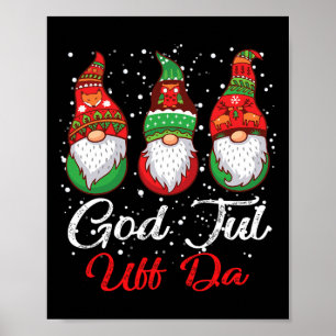 Póster Ki God Jul Uff Da Sueco Merry Christmas Gnome Co