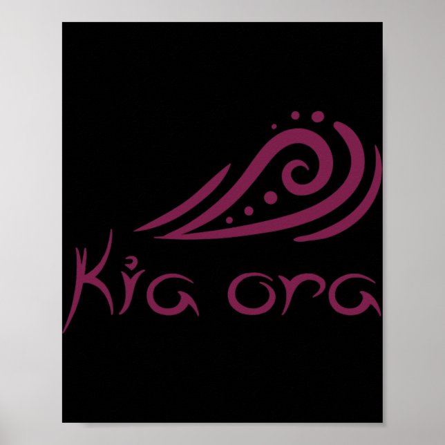 Póster Kia Ora Hello Wave In Maori New Zealand Lynesian  (Frente)