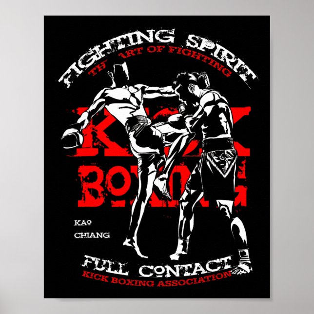 Póster Kick Boxing Fighter Design For Mma Fans  (Frente)
